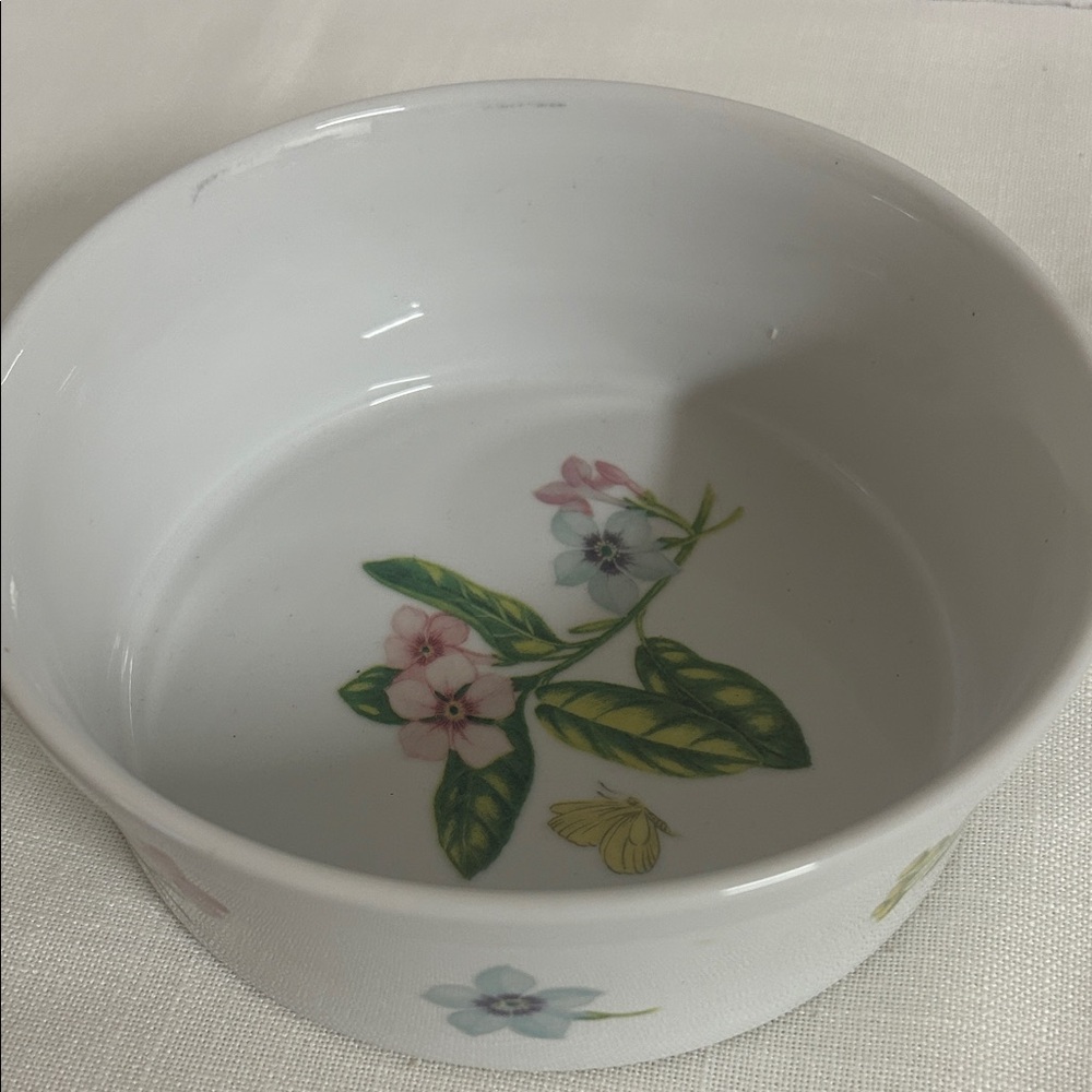 Floral White Ceramic Baking Dish